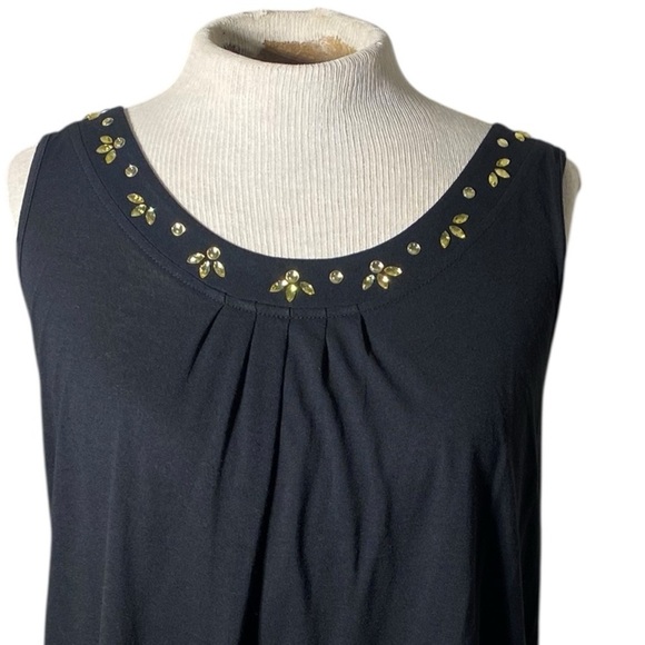 LOFT Black Embellished Sleeveless Tank Top - Picture 5 of 9